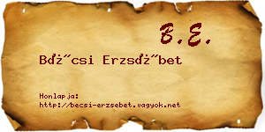 Bécsi Erzsébet névjegykártya