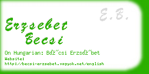 erzsebet becsi business card
